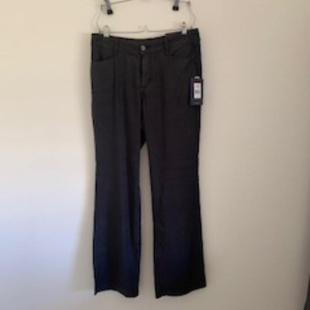 NYDJ Stretch Linen Trouser Pant_Black_Size 6